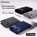 12 Cuecas boxer masculinas，Calcinha boxer de alta elasticidade, confortável e respirável，Shorts Boxer Simples e Elegantes