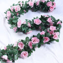 Simulation rose vine fake flower rattan air-conditioning pipes cover the living room ceiling decoration plastic vines winding plants