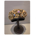 New Autumn/Winter Leopard Print Beret - Korean Style Fashion Button Painter Hat Versatile Casual Pumpkin Hat for Outings - Warm Women's Beanie