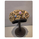 New Autumn/Winter Leopard Print Beret - Korean Style Fashion Button Painter Hat Versatile Casual Pumpkin Hat for Outings - Warm Women's Beanie