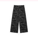 cuibuju niche worn and distressed retro washed straight jeans men's loose versatile wide-leg floor-length trousers