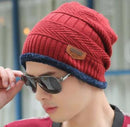 Winter hat pullover cap bib suit plus velvet thick woolen cap men's Korean version autumn and winter men's and women's knitted hat