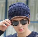 Winter hat pullover cap bib suit plus velvet thick woolen cap men's Korean version autumn and winter men's and women's knitted hat