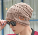 Winter hat pullover cap bib suit plus velvet thick woolen cap men's Korean version autumn and winter men's and women's knitted hat