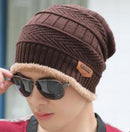 Winter hat pullover cap bib suit plus velvet thick woolen cap men's Korean version autumn and winter men's and women's knitted hat