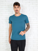 Camiseta esportiva masculina de secagem rápida gola redonda e respirável