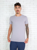 Camiseta esportiva masculina de secagem rápida gola redonda e respirável