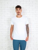 Camiseta esportiva masculina de secagem rápida gola redonda e respirável