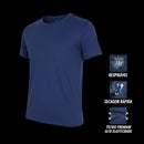 Camiseta esportiva masculina de secagem rápida gola redonda e respirável