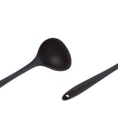 Concha Feijao Escumadeira Cabo Silicone Cor Preto Utensílios Cozinha