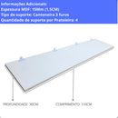 1 Prateleira Mdf Branco Tx 110x30 Multiuso Com Suporte