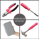 Kit Ferramentas Maleta Jogo Multifuncional 23 Peças Rosa
