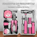 Kit Ferramentas Maleta Jogo Multifuncional 23 Peças Rosa