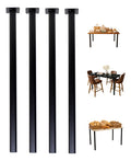4 Pés De Mesa 90cm Preto Escritório Bancada Suporte Cozinha
