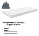 2 Prateleira 40x20 Madeira Mdf Branco Com Suporte Invisível
