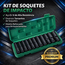 Jogo Kit Soquete Pito Cachimbo Impacto Catraca Sextavado 1/2