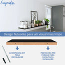 1 Prateleira 150x20 Mdf Preto Tx Cozinha Suporte Invisivel