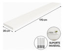 1 Prateleira 170x20 Mdf Branco C/suporte Cozinha Quarto Sala