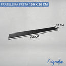 1 Prateleira 150x20 Mdf Preto Tx Cozinha Suporte Invisivel