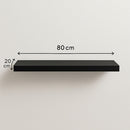 1 Prateleira Mdf 80x20 Preto C/suporte Invisível Multiuso