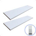 2 Prateleiras De Parede 60x15 Madeira Mdf Branco C/suporte