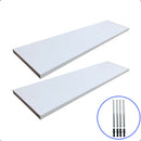 2 Prateleiras De Parede 60x15 Madeira Mdf Branco C/suporte