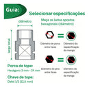 Jogo De Soquetes Impacto Kit Ferramentas Longo Sextavado 1/2