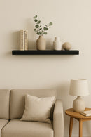 1 Prateleira Mdf 80x20 Preto C/suporte Invisível Multiuso