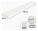 1 Prateleira Mdf 160x20 Branco C/suporte Cozinha Quarto Sala