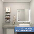 1 Prateleira 150x20 Mdf Preto Tx Cozinha Suporte Invisivel