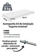 1 Prateleira Mdf 80x20 Preto C/suporte Invisível Multiuso