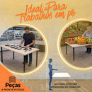 4 Pés De Mesa 90cm Preto Escritório Bancada Suporte Cozinha