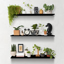 1 Prateleira Mdf 80x20 Preto C/suporte Invisível Multiuso