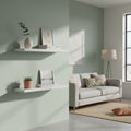 2 Prateleira 40x20 Madeira Mdf Branco Com Suporte Invisível