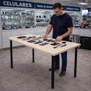 4 Pés De Mesa 90cm Preto Escritório Bancada Suporte Cozinha