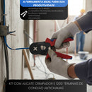 Alicate Crimpar Ilhós Kit 1200 Terminais Elétrico 0,25-10mm