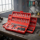 Kit Ferramentas Soquetes 46 Peças Com Catraca Reversível