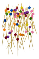 100 Picks Com Flores 9cm Decoração Para Festas Petisqueira