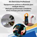 Kit Multímetro Digital Alicate Amperímetro E Caneta Detector