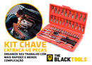 Combo Jogo Kit Ferramentas Profissional Crv 1/4 46 Peças