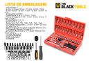 Combo Jogo Kit Ferramentas Profissional Crv 1/4 46 Peças