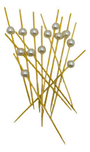 100 Picks C/ Pérolas 12cmx0.2mm Decoração Para Festa Petisco