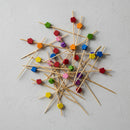 100 Picks Com Flores 9cm Decoração Para Festas Petisqueira
