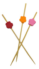 100 Picks Com Flores 9cm Decoração Para Festas Petisqueira