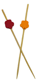 100 Picks Com Flores 9cm Decoração Para Festas Petisqueira