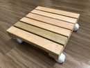 1 Un. Deck Madeira 30cm Móvel Rodinhas Não Riscam Porta Vaso