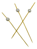 100 Picks C/ Pérolas 12cmx0.2mm Decoração Para Festa Petisco