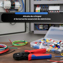 Alicate Crimpar Ilhós Kit 1200 Terminais Elétrico 0,25-10mm