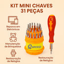 Kit Jogo De Ferramentas De Precisão Mini Chaves 31 Peças Multifuncional Reparos Eletrônicos Relógios Óculos Celulares Notebook Portátil Completo Profissional Durável Marca Quicko