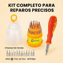 Kit Jogo De Ferramentas De Precisão Mini Chaves 31 Peças Multifuncional Reparos Eletrônicos Relógios Óculos Celulares Notebook Portátil Completo Profissional Durável Marca Quicko